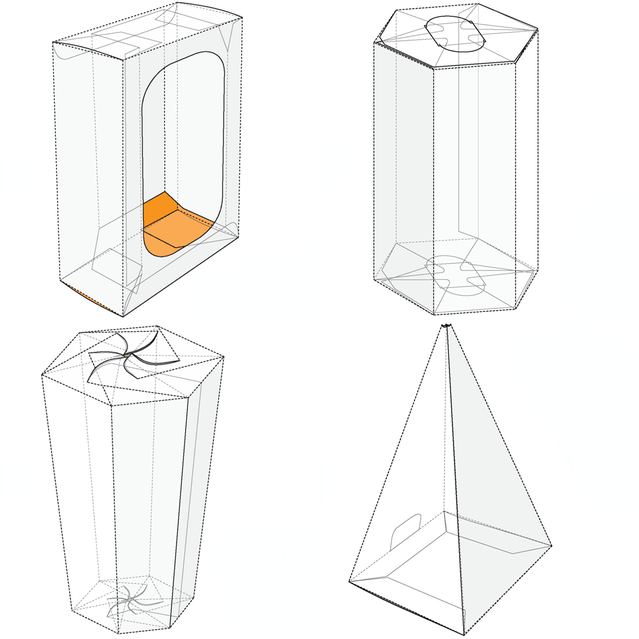 （W）柱形折叠盒